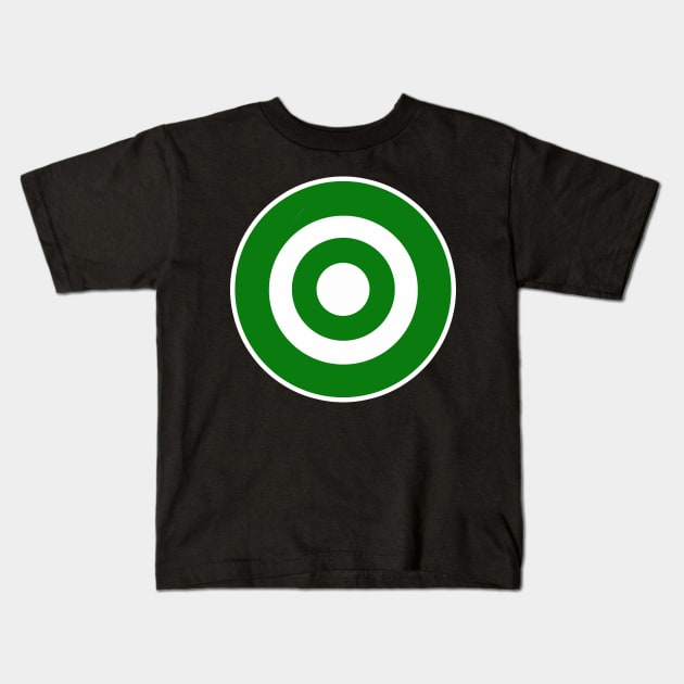 Green Target Symbol Kids T-Shirt by silentrob668